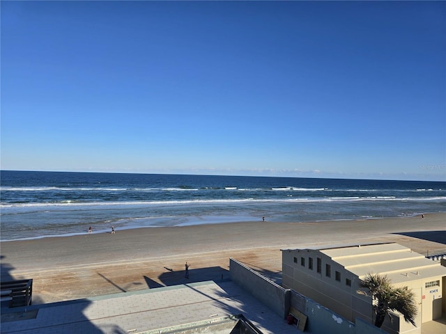 view of water feature with a view of the beach