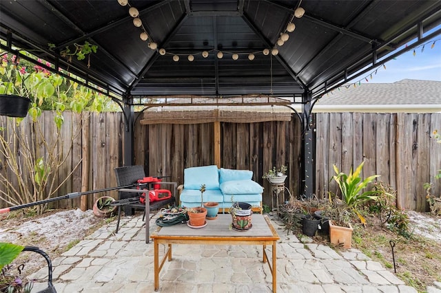 view of patio with a gazebo