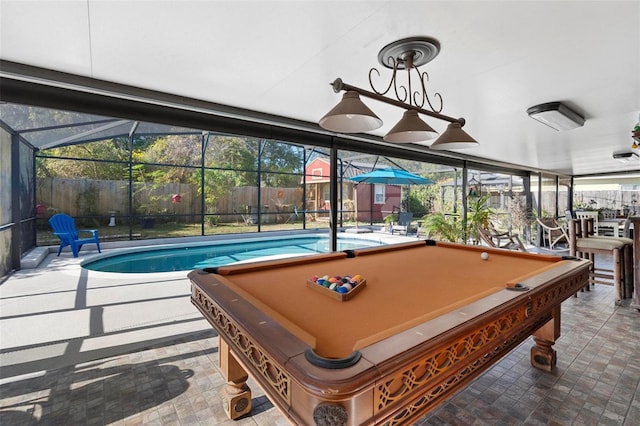 rec room featuring pool table