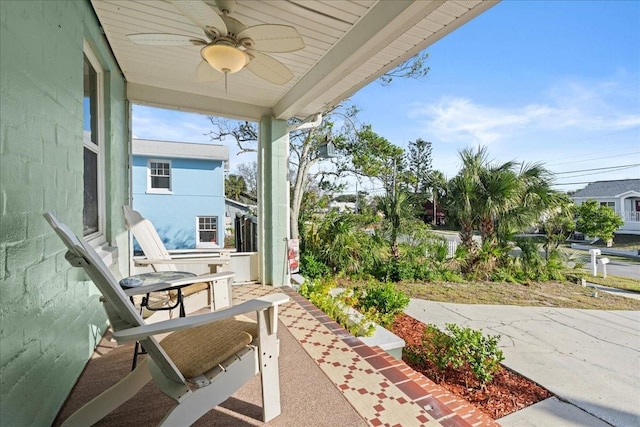 view of patio / terrace with ceiling fan