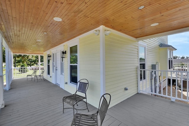 wooden deck featuring a porch