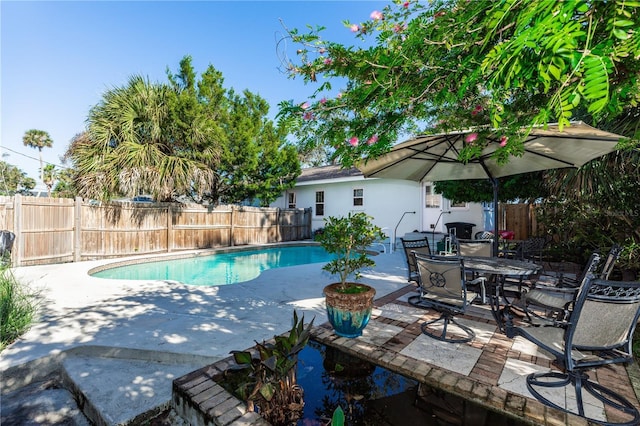 view of pool featuring a patio area