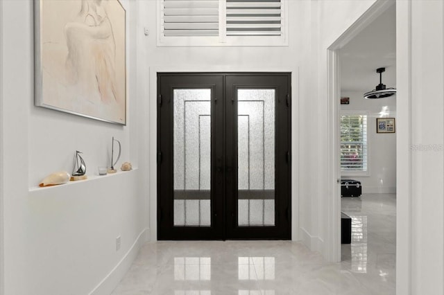 entryway with french doors