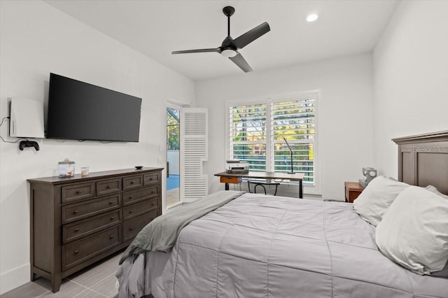 bedroom featuring ceiling fan