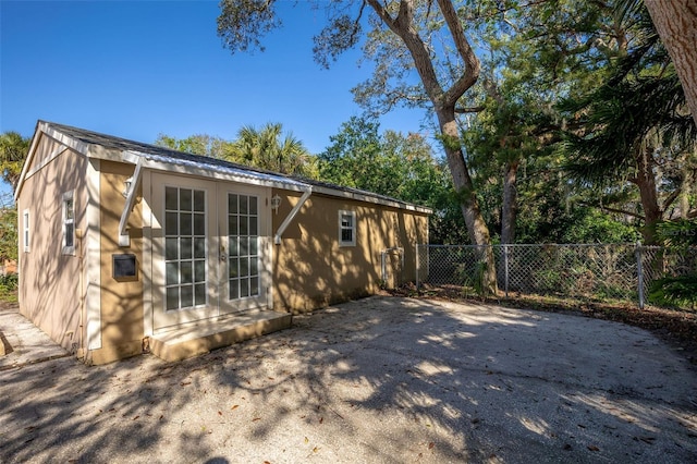 exterior space with french doors