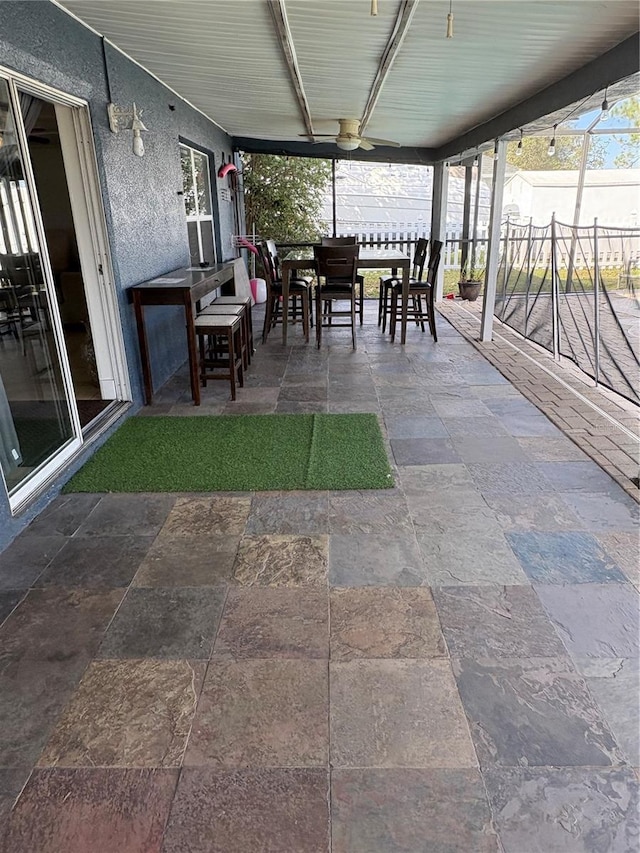 view of patio / terrace with ceiling fan