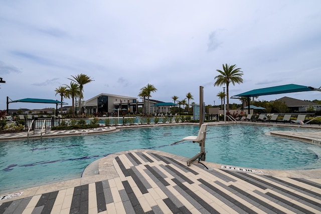 view of pool featuring a patio area