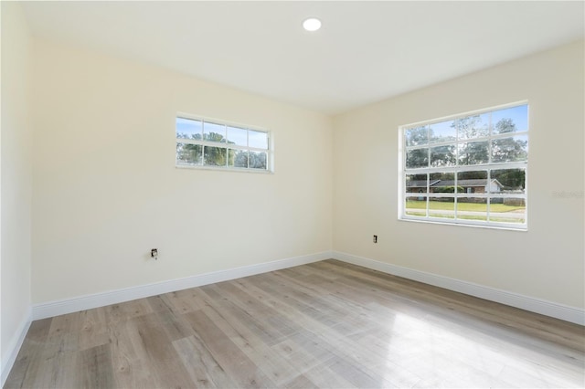 empty room featuring light hardwood / wood-style flooring