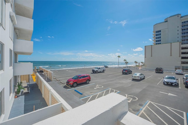 property view of water with a beach view