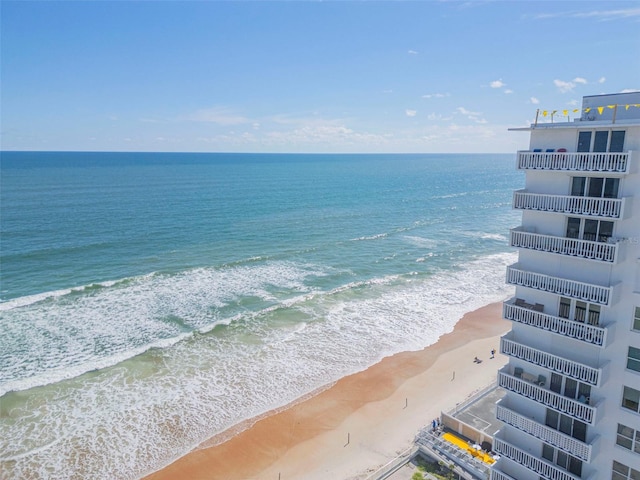 property view of water featuring a view of the beach