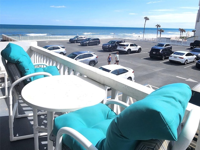 balcony with a water view