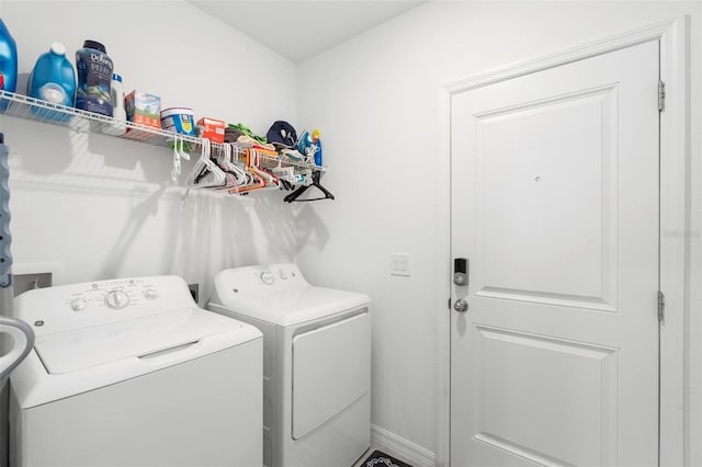 laundry room featuring washer and dryer