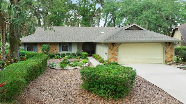 ranch-style home with a garage