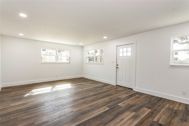 foyer entrance featuring dark hardwood / wood-style flooring