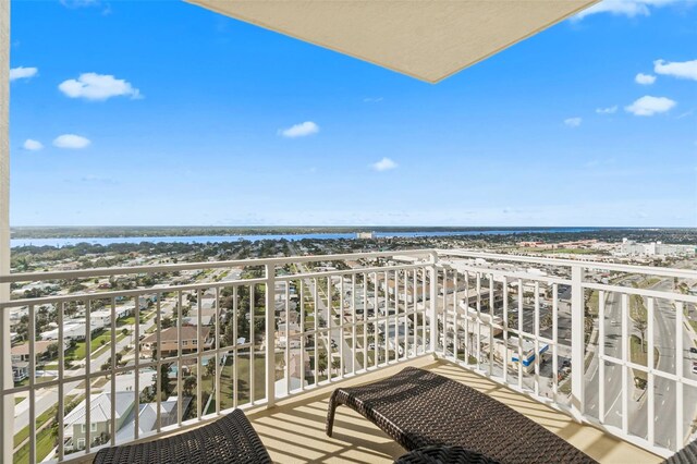 balcony with a water view