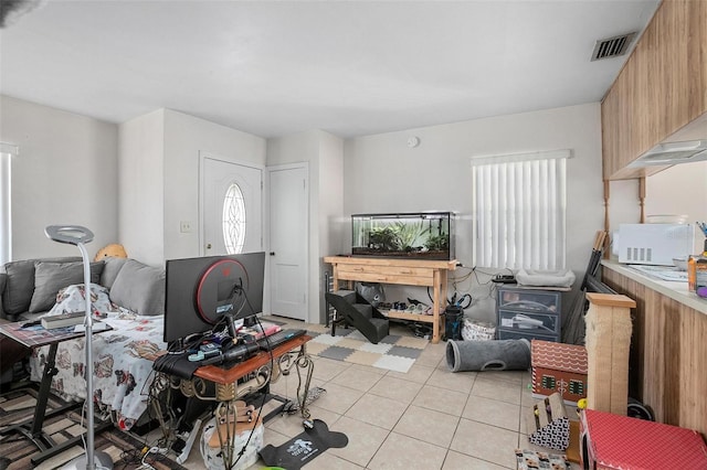 view of tiled living room