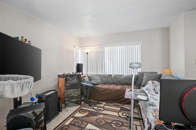 view of tiled living room