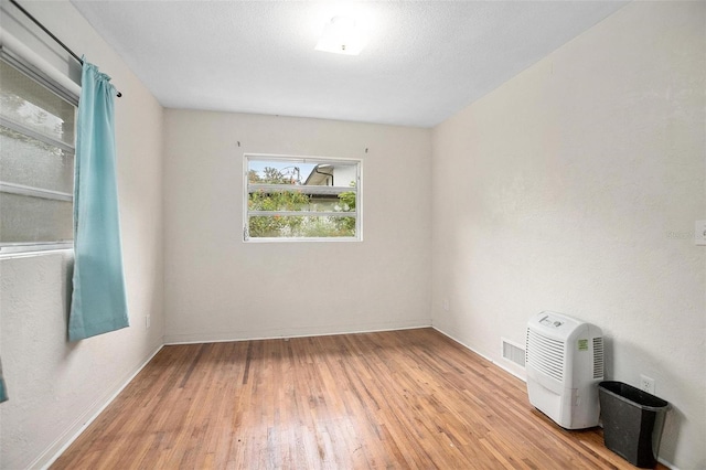 empty room with light wood-type flooring