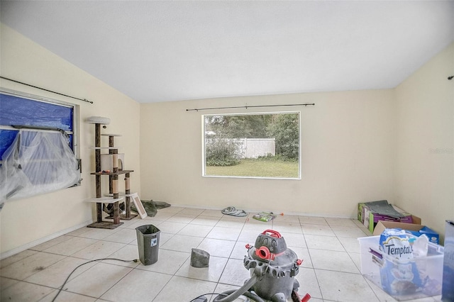 interior space with light tile patterned flooring