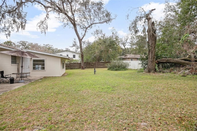 view of yard with a patio