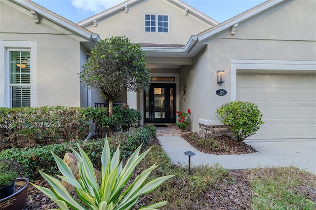 property entrance featuring a garage