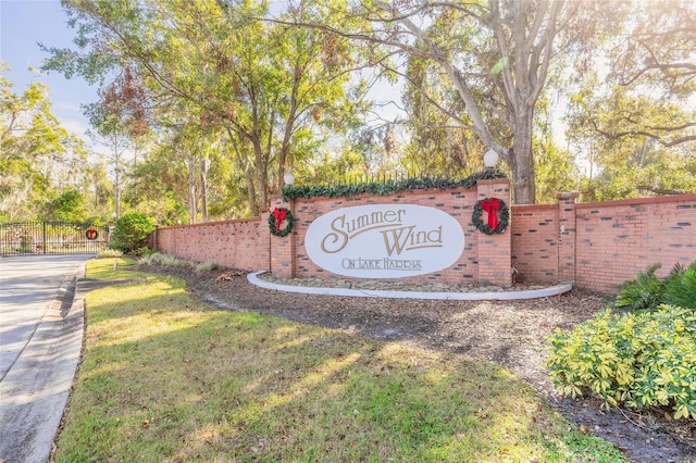 view of community sign