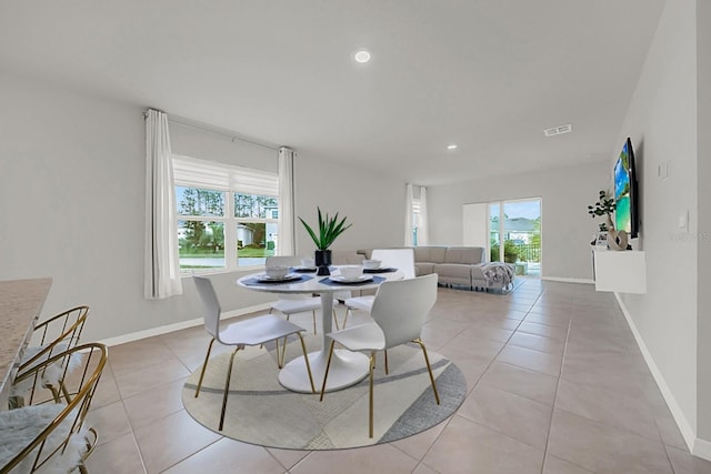 view of tiled dining room