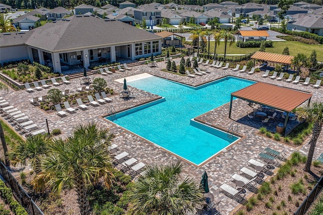 view of pool featuring a patio area