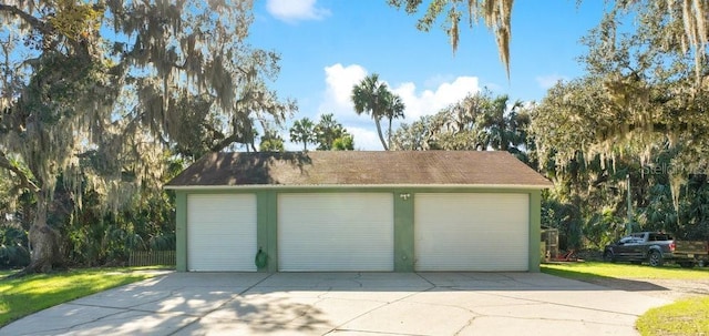 view of garage