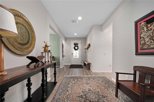 entrance foyer with hardwood / wood-style flooring