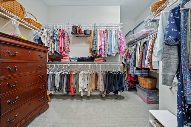 spacious closet with carpet floors