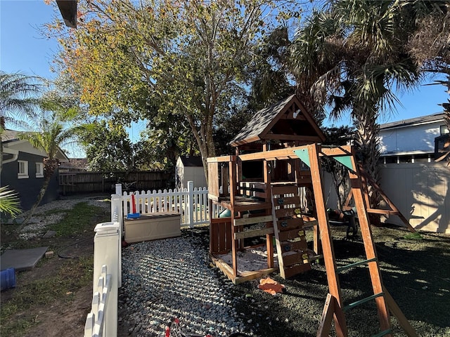 view of jungle gym