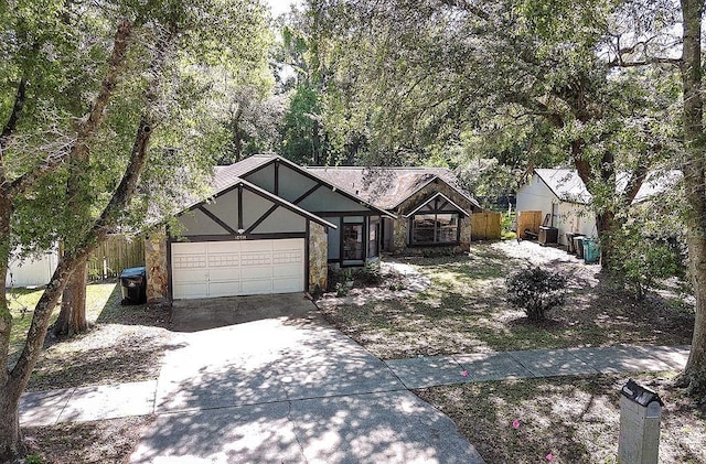 view of front of home with a garage