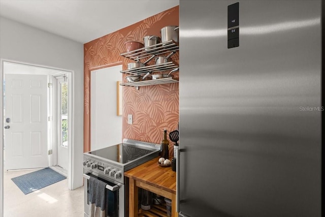 kitchen with appliances with stainless steel finishes