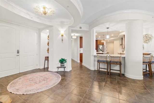 foyer with crown molding