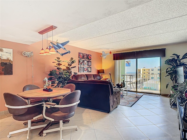 dining room with light tile patterned floors