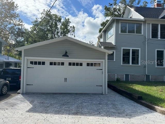 view of garage