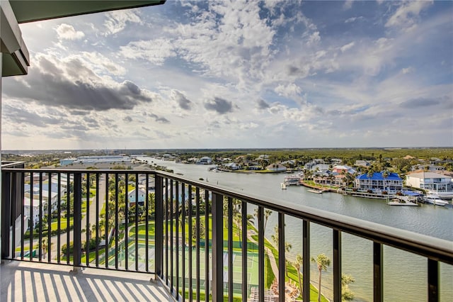 balcony with a water view