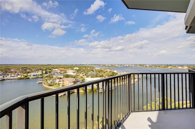 balcony with a water view