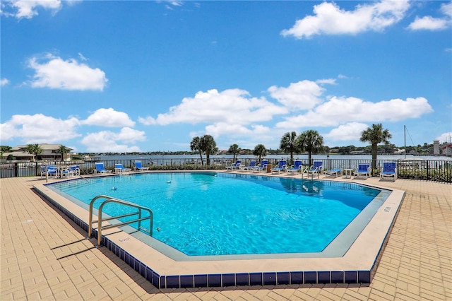 view of pool featuring a patio