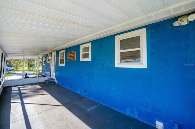 view of unfurnished sunroom