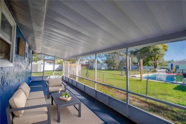 view of unfurnished sunroom