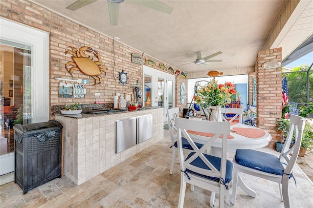 view of patio / terrace with an outdoor kitchen