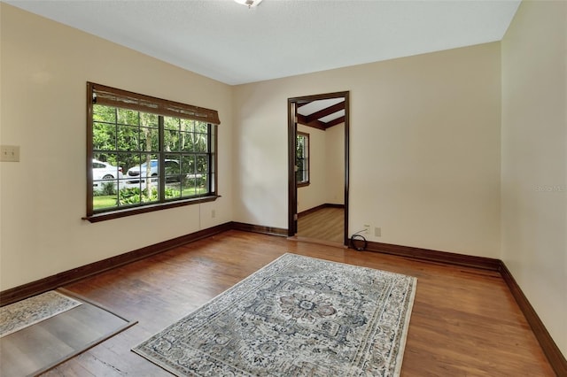 unfurnished room featuring light hardwood / wood-style flooring