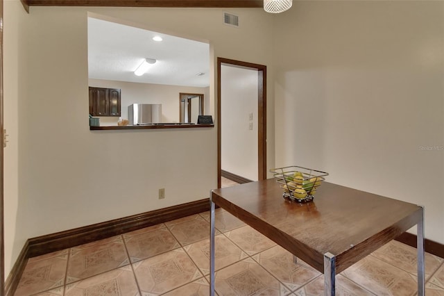 view of unfurnished dining area