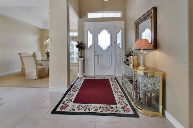 view of tiled foyer entrance