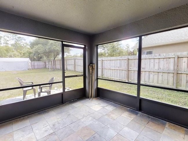 view of unfurnished sunroom