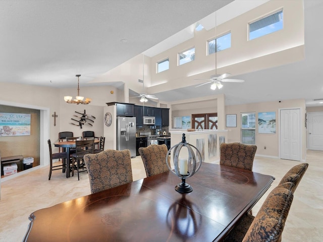 dining room with an inviting chandelier