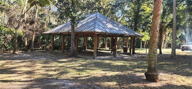 view of community with a gazebo