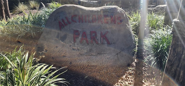 view of community sign